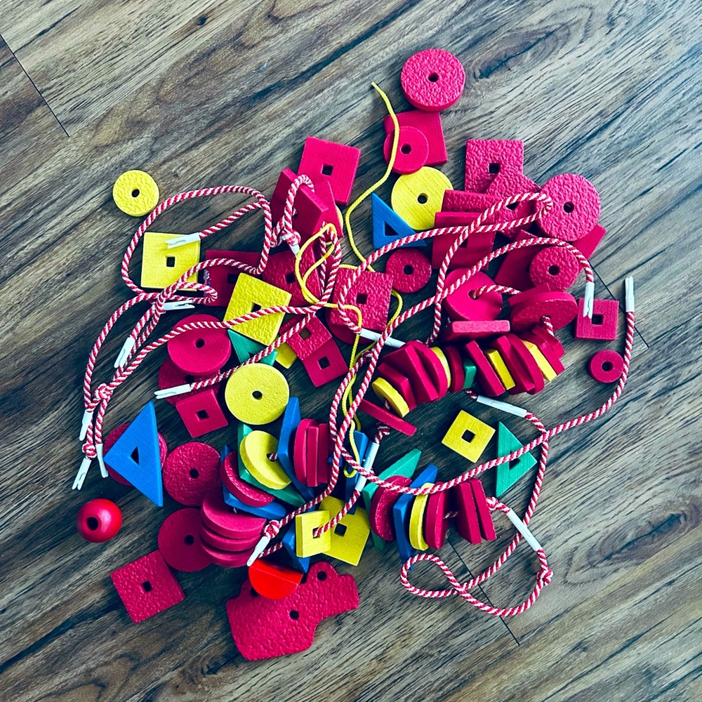 Vintage Textured Lacing Shapes & Beads With Strings